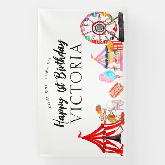 Kom Een Alle Carnaval Circus Show Kinderen Verjaar Spandoek (Verticaal)