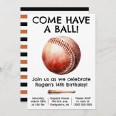 Kom een bal! Honkbal verjaardagsfeestje Kaart (Voorkant / Achterkant)