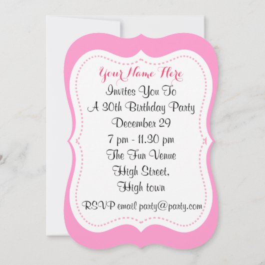 Kom en eet Cake Fun Birthday Party Mededelingen Kaart (Achterkant)