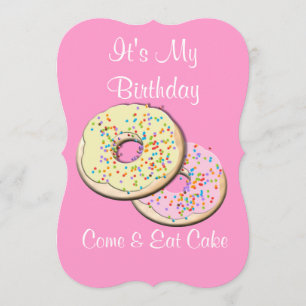 Kom en eet Cake Fun Birthday Party Mededelingen Kaart
