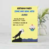 Kom en "HOWL" Wolf Birthday Uitnodiging (Staand voorkant)
