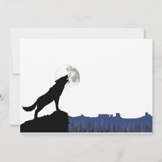 Kom en "HOWL" Wolf Birthday Uitnodiging (Achterkant)