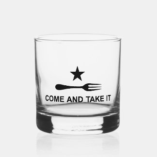 Kom en neem het vork whisky glas