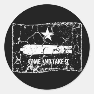 Kom en pak het, Gonzales Flag, 1835 Ronde Sticker