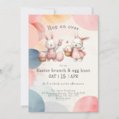 Kom erbij, paashaas brunch & eierjacht kaart (Voorkant)