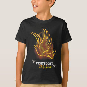 Kom Heilige Geest Duif Kruis Christelijk Jezus Pin T-shirt