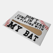 Kom hier niet, ik speel met mijn tas deurmat (Schuin)