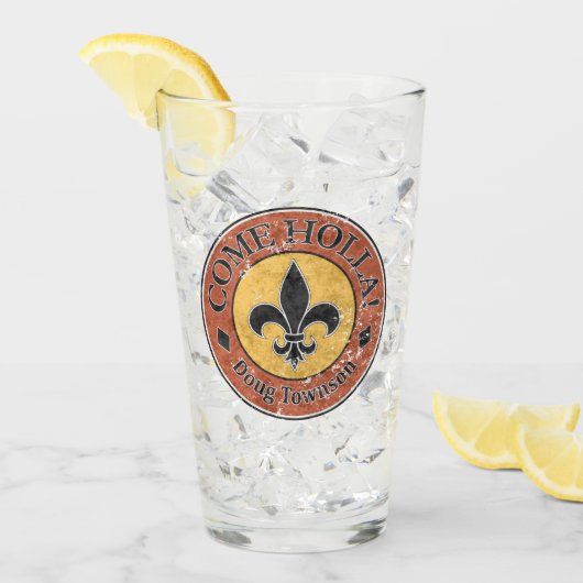 Kom Holla! Fleur-de-lis Circle Logo Glas (Voorkant ijs)