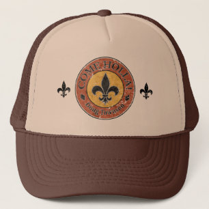 Kom Holla! Fleur-de-lis Circle Logo Trucker Pet