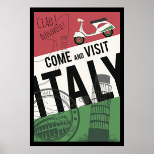 Kom Italië bezoeken Poster
