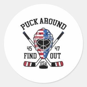 Kom langs en ontdek de grappige hockey ronde sticker