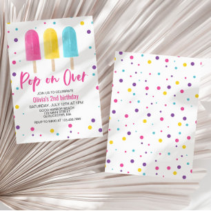 Kom maar langs op Rainbow Ice Pop verjaardagsfeest Kaart