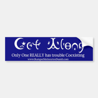 Kom maar samen (Coexist Parodie Sticker) Bumpersticker