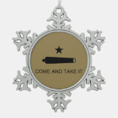 Kom mee! De veldslag van de staat Texas Tin Sneeuwvlok Ornament (Voorkant)