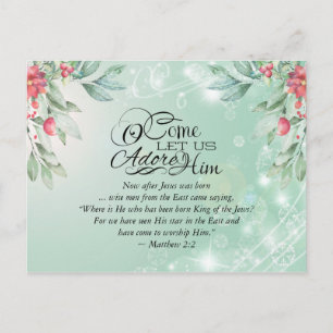 Kom mee naar Adore Him Matthew 2:2 Bijbelkerkerst Briefkaart