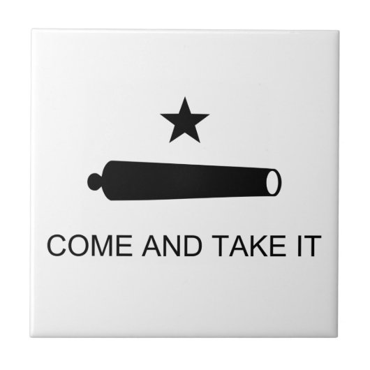 Kom mee naar Texas Flag Battle Battle Gonzales Tegeltje (Voorkant)