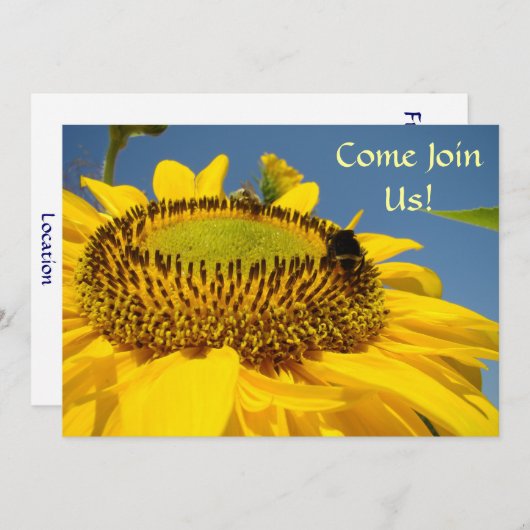 Kom mee! Zonnebloemen bij feestelijke evenementen Kaart (Voorkant / Achterkant)