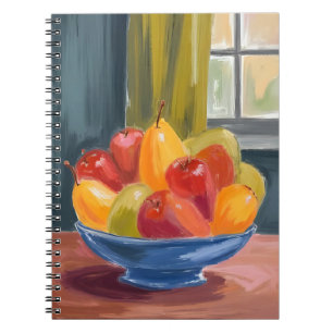 Kom met fruit aquarelschildering notitieboek