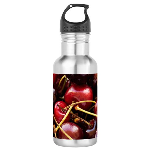 kom met kersen waterfles  (Voorkant)