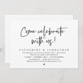 Kom met ons vieren, bruiloft Elopement Brunch Kaart (Voorkant / Achterkant)