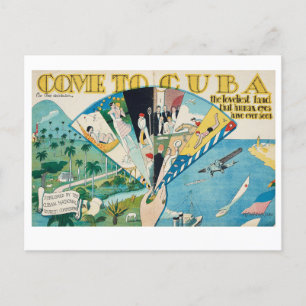 Kom naar Cuba stijl briefkaart