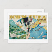 Kom naar Cuba stijl briefkaart (Voorkant / Achterkant)