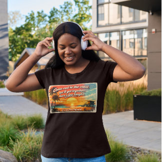 Kom naar de kust Dames Donker Grote Maat T-shirt