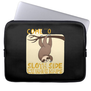 Kom naar de luiaard kant T-Shirt - Grappige luiaar Laptop Sleeve