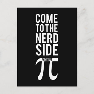 Kom naar de zijkant van de nerd briefkaart