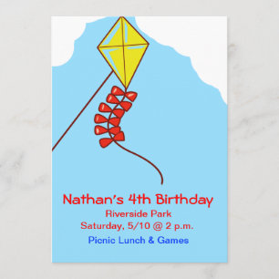 Kom naar een Kite-uitnodiging Kaart