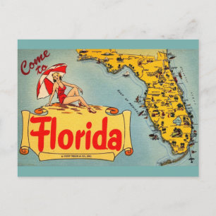 Kom naar Florida Briefkaart