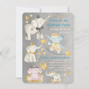 Kom naar mijn olifant Circus Birthday party