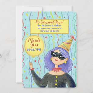 Kom naar onze Mardi Gras Party Kaart