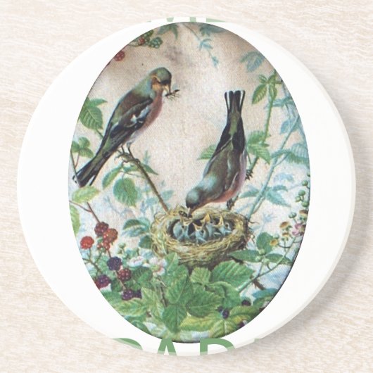 Kom naar Papa Zandsteen Onderzetter (Voorkant)