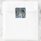 Kom ons Adore Him, kerstnativiteit! Vierkante Sticker (Tas)