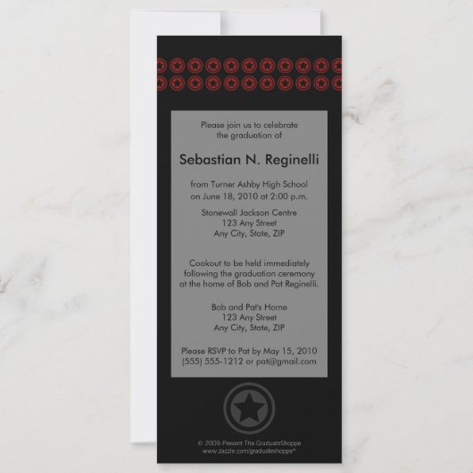 Kom op! Aankondiging Afstuderen heupen (rood) (Achterkant)