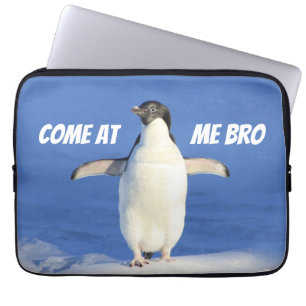Kom op Bro Funny Meme Pinguïn Laptop Sleeve