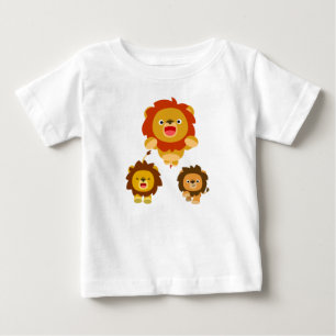 Kom op! Drie Cute Cartoon Lions Baby T-Shirt