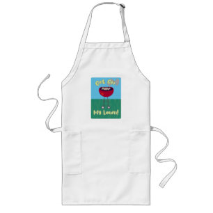 Kom op mijn gazon Grappige BBQ Cartoon Kunst Lang Schort