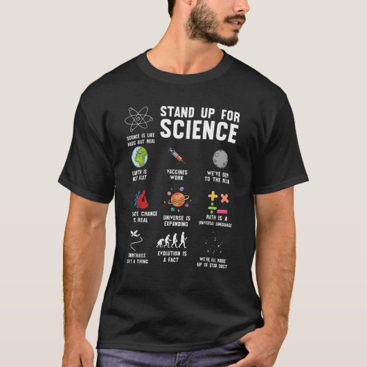 Kom op voor wetenschap en klimaatverandering t-shirt (Voorkant)