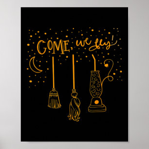 Kom op, we vliegen met grappige Happy Halloween Wi Poster