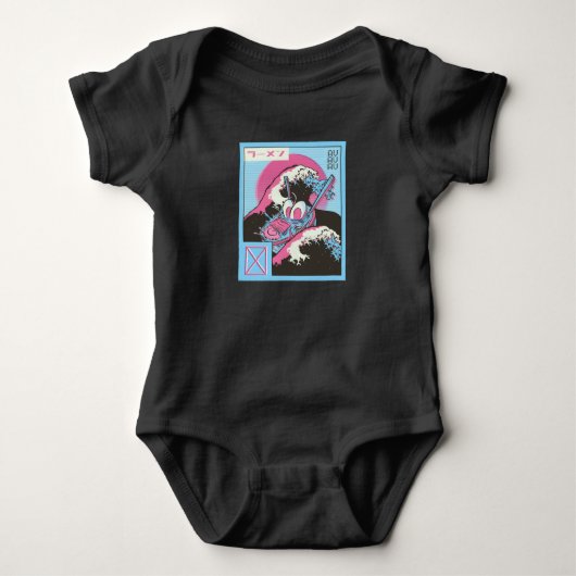Kom Ramen Vaporwave Design Romper (Voorkant)