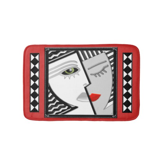 Kom samen (Art Deco Portret van Janus) Badmat (Voorkant)