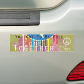 Kom samen met Peace Bumpersticker (Op auto)