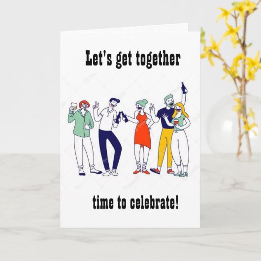 KOM SAMEN OM UW *60ste* VERJAARDAG TE VIEREN Kaart (Gele Bloem)