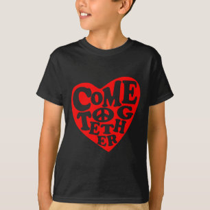 Kom samen Vrede Hart Teken Sticker T-shirt