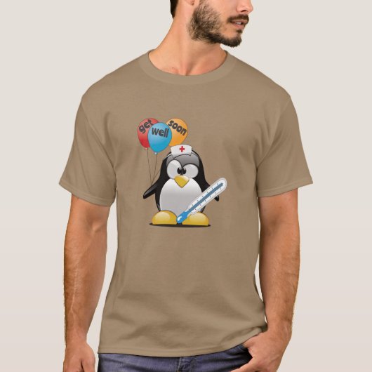Kom snel goed. Penguin Nurse. T-shirt (Voorkant)