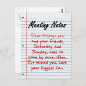 Kom snel terug briefkaart (Voorkant / Achterkant)