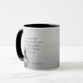 Kom tot Mij, Ik zal u rust geven, Matt.11:28 Mok (Voorkant links)