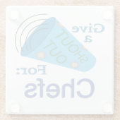 Kom uit voor Chefs Glazen Onderzetter (Achterkant)